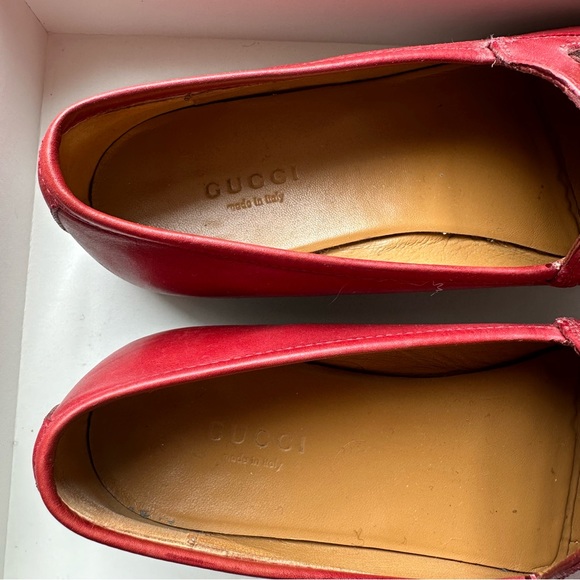 GUCCI JORDAAN LOAFER RED WOMENS SIZE 37.5 - Picture 8 of 8